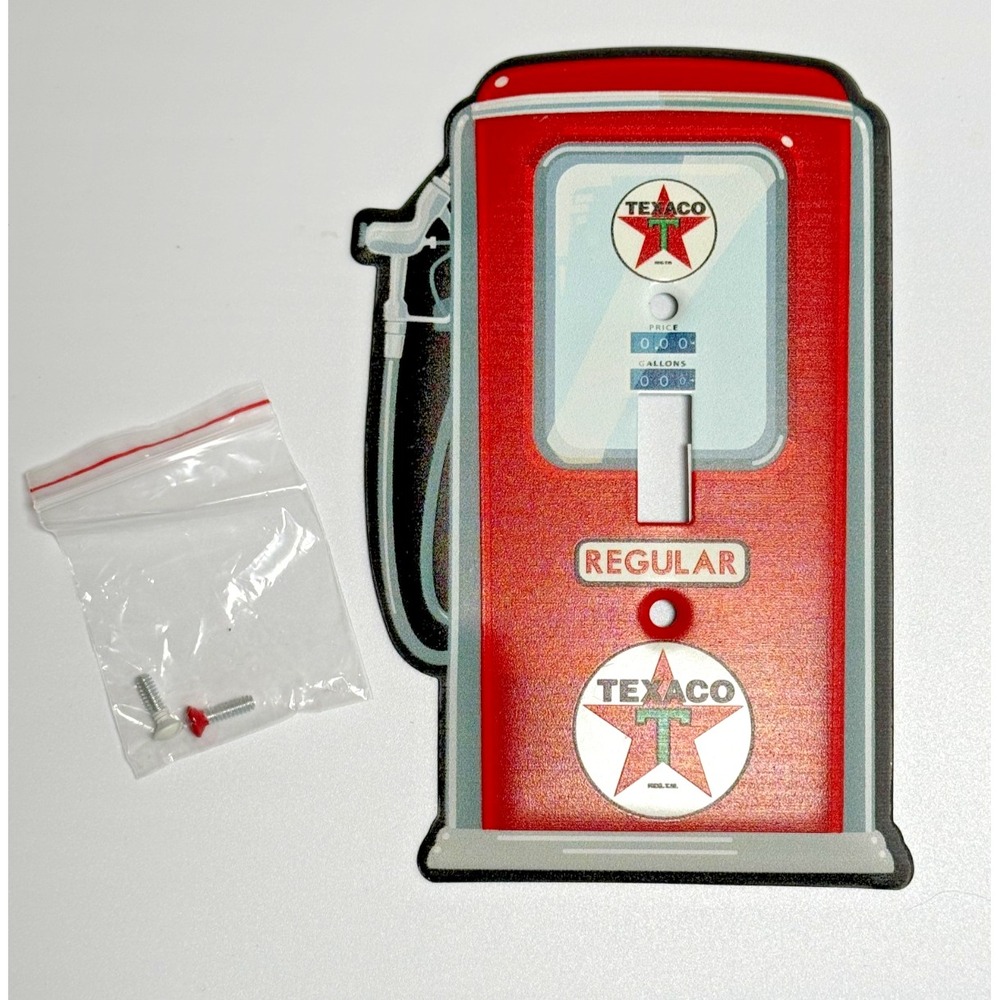 Texaco Gas Pump Light Switch Cover Plate Vintage Style Man Cave Decor NIP